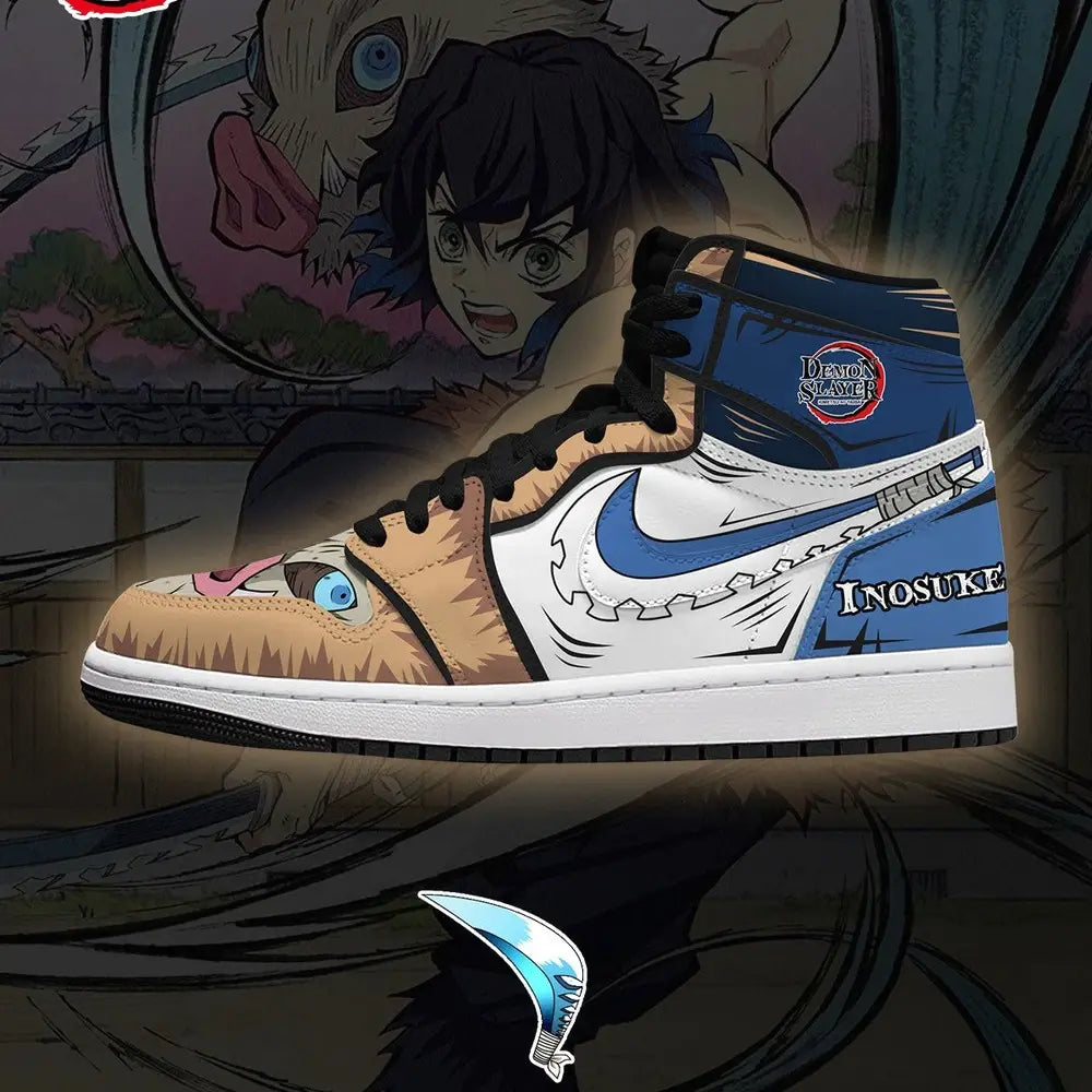 Ideafootwear Inosuke Hashibira V.1  AJ1 High Sneakers Shoes For Men And Women