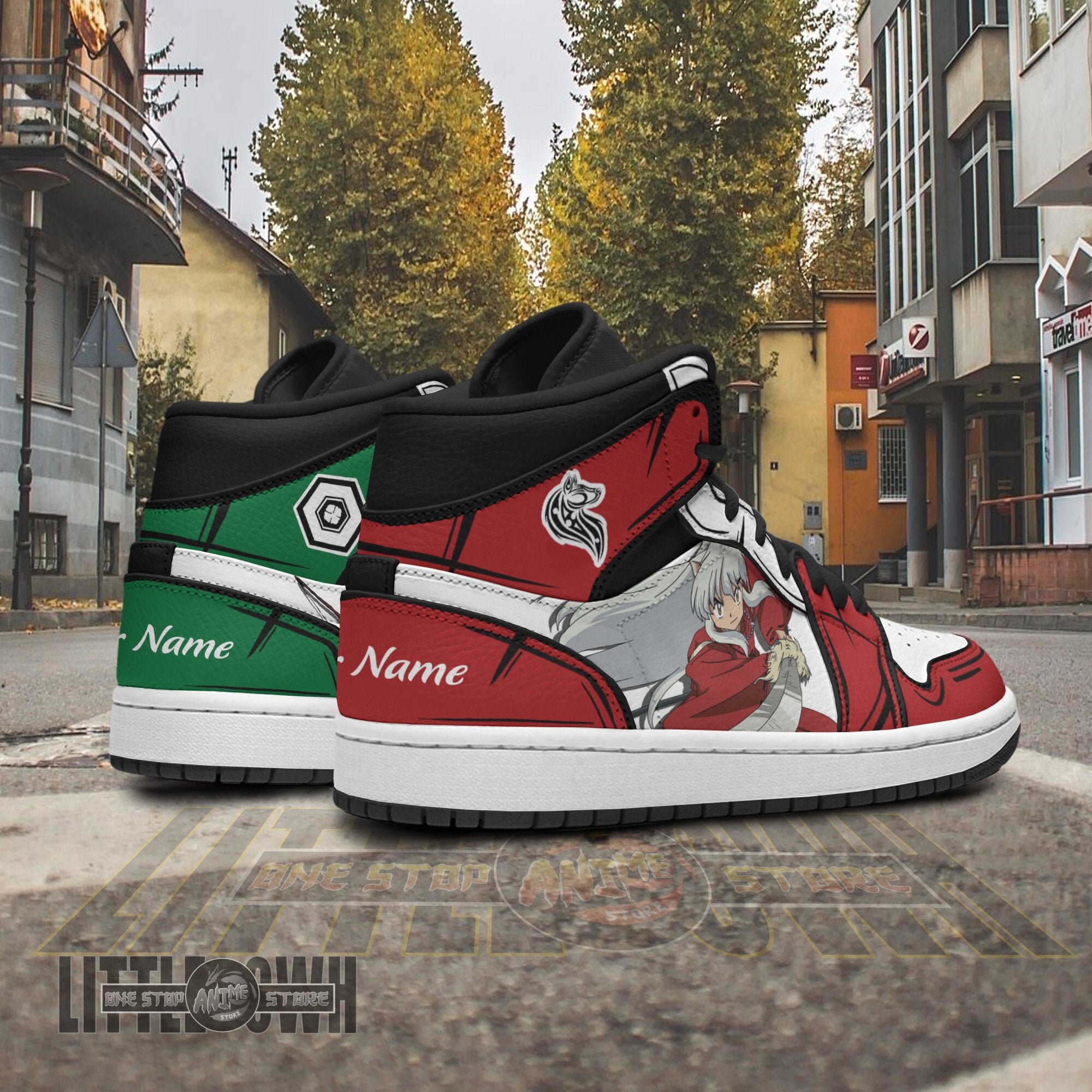 Ideafootwear Inuyasha Kagome AJ1 High Sneakers Shoes For Men And Women
