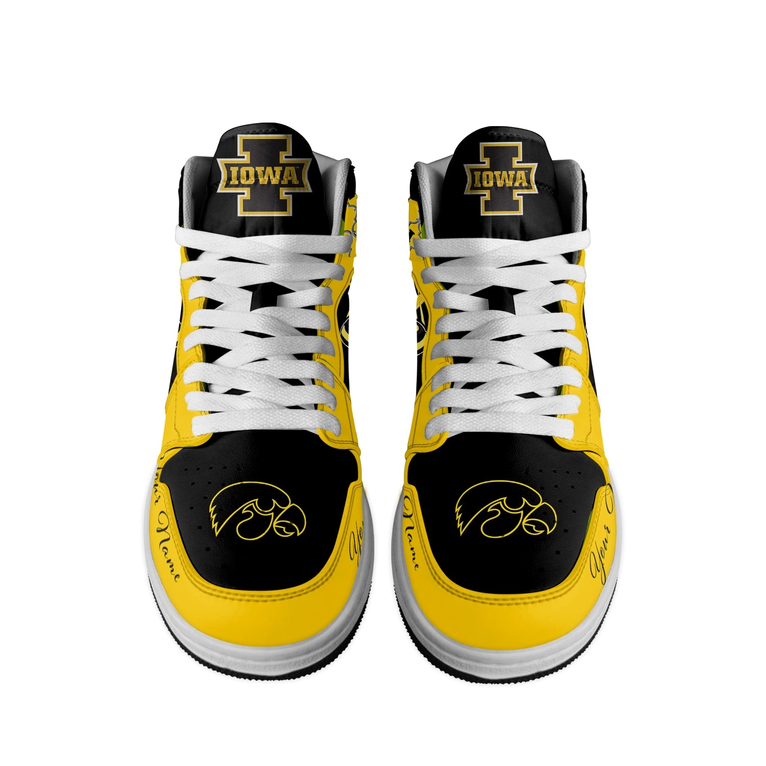 Ideafootwear Iowa Hawkeyes AJ1 High Sneakers Shoes For Men And Women