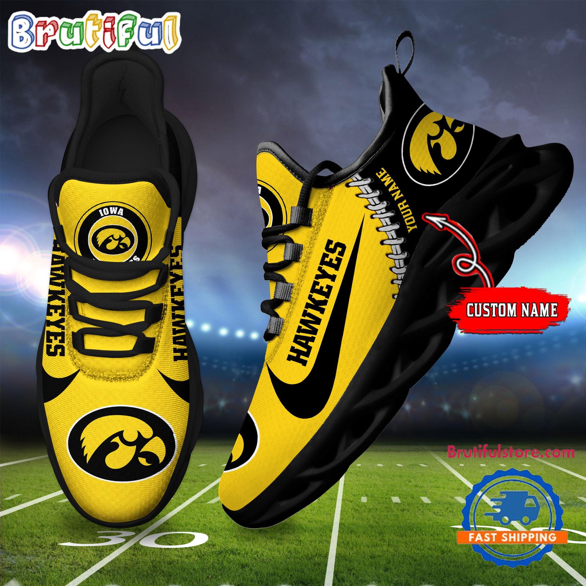 Ideafootwear Iowa Hawkeyes Max Soul Shoes Sneakers For Men And Women