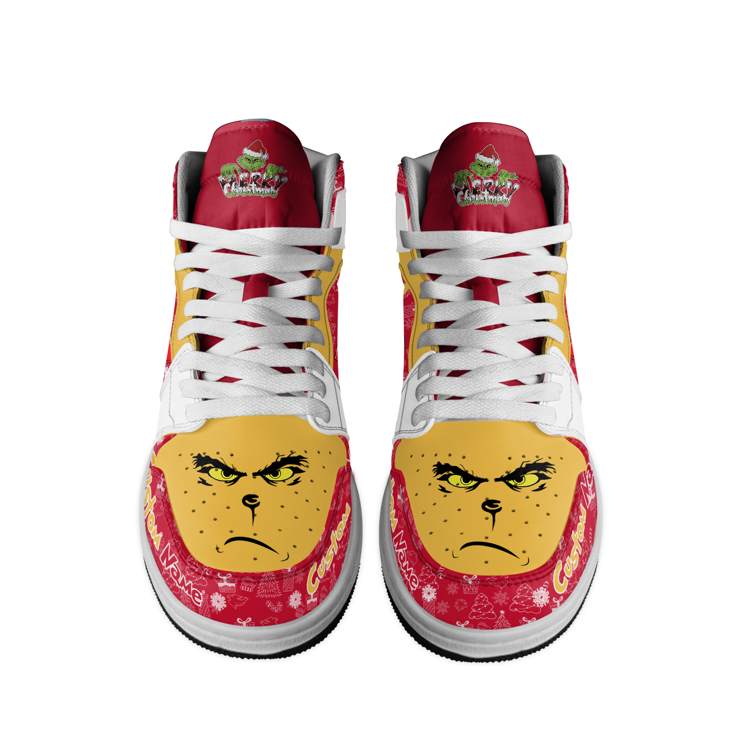 Ideafootwear  Iowa State Cyclones x  The Grinch x Christmas AJ1 High Sneakers Shoes For Men And Women