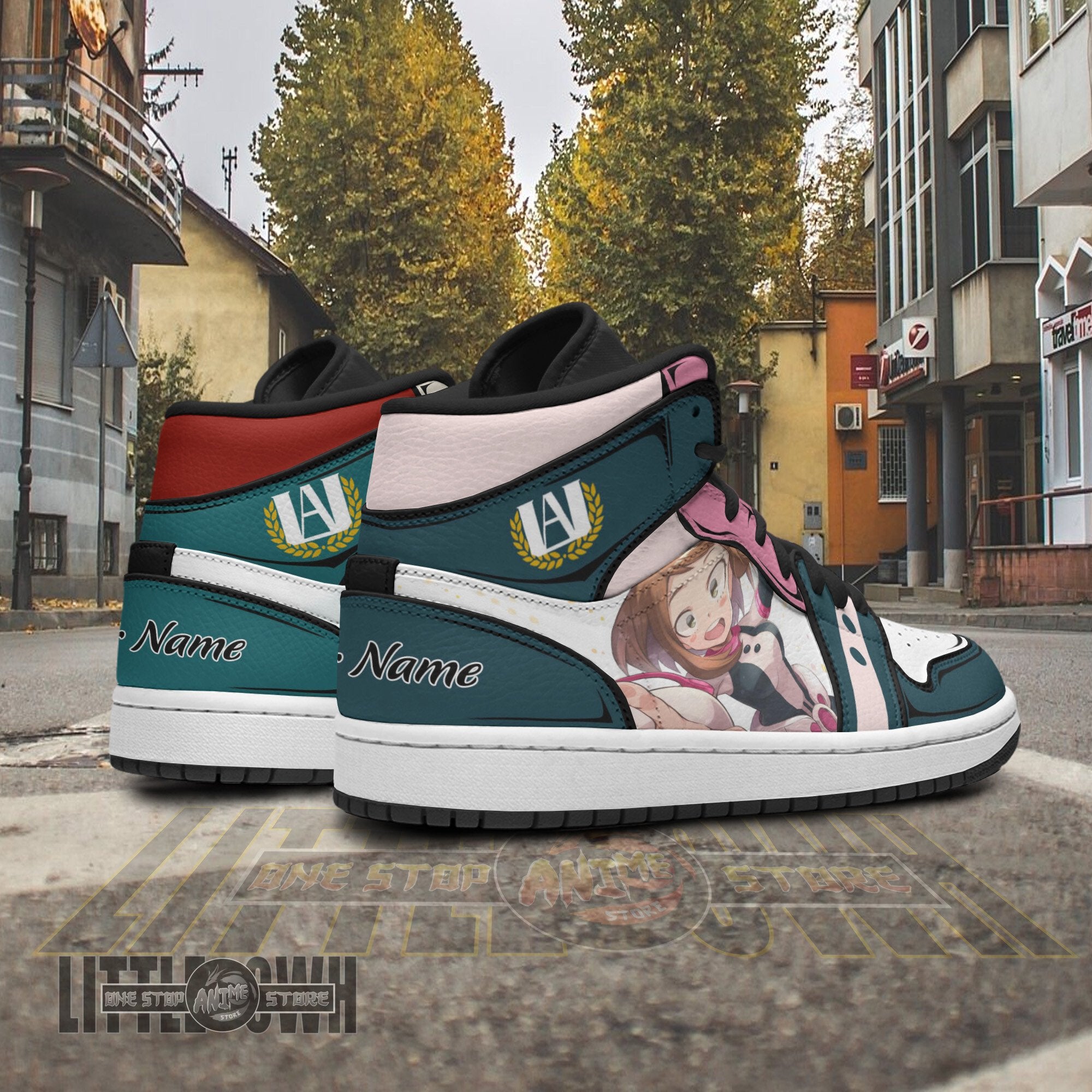 Ideafootwear Izuku Ochaco AJ1 High Sneakers Shoes For Men And Women