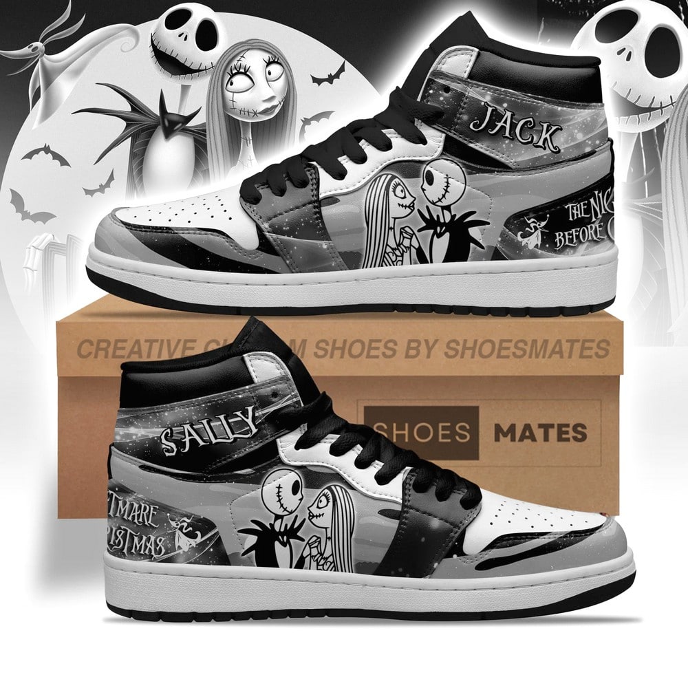 Ideafootwear Jack and Sally AJ1 High Sneakers Shoes For Men And Women