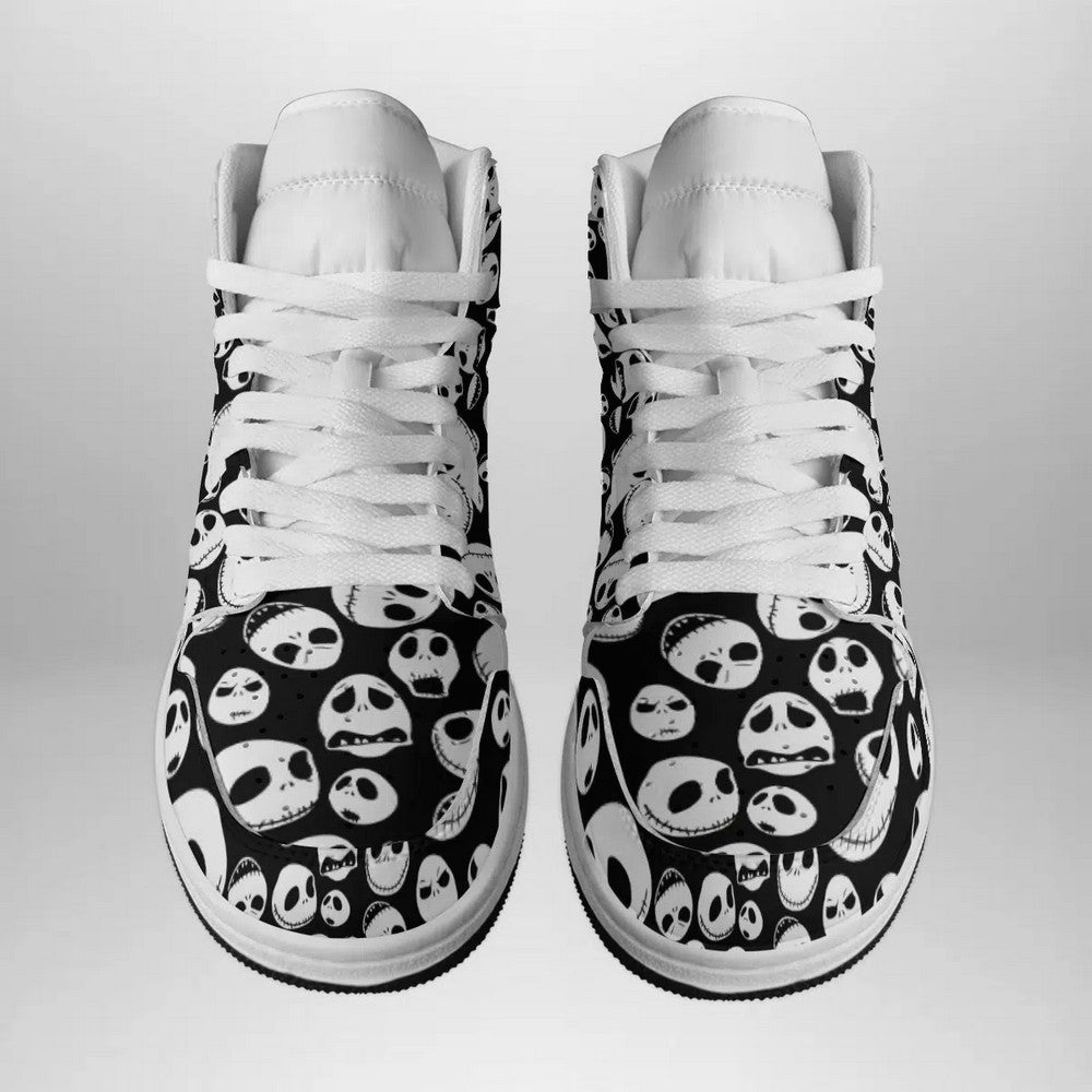 Ideafootwear Jack Skellington Disney AJ1 High Sneakers Shoes For Men And Women