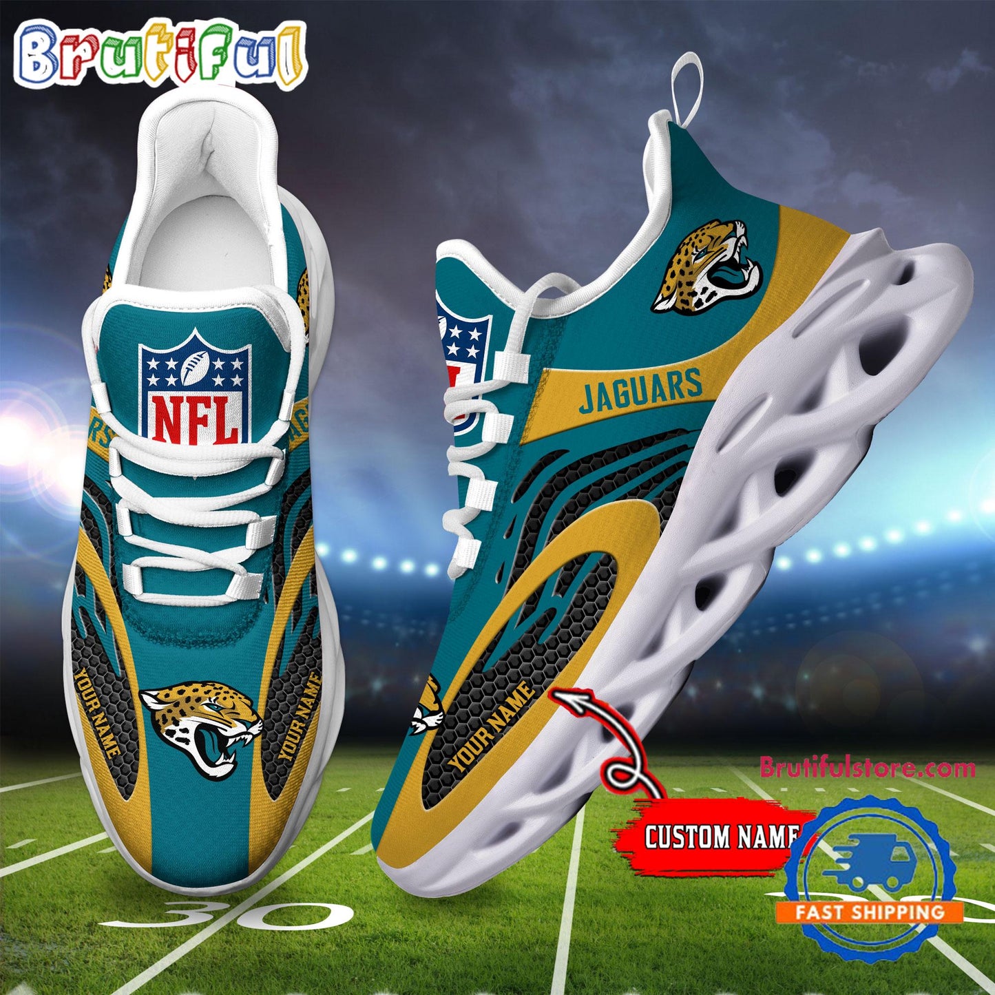 Ideafootwear Jacksonville Jaguars Max Soul Shoes Sneakers For Men And Women