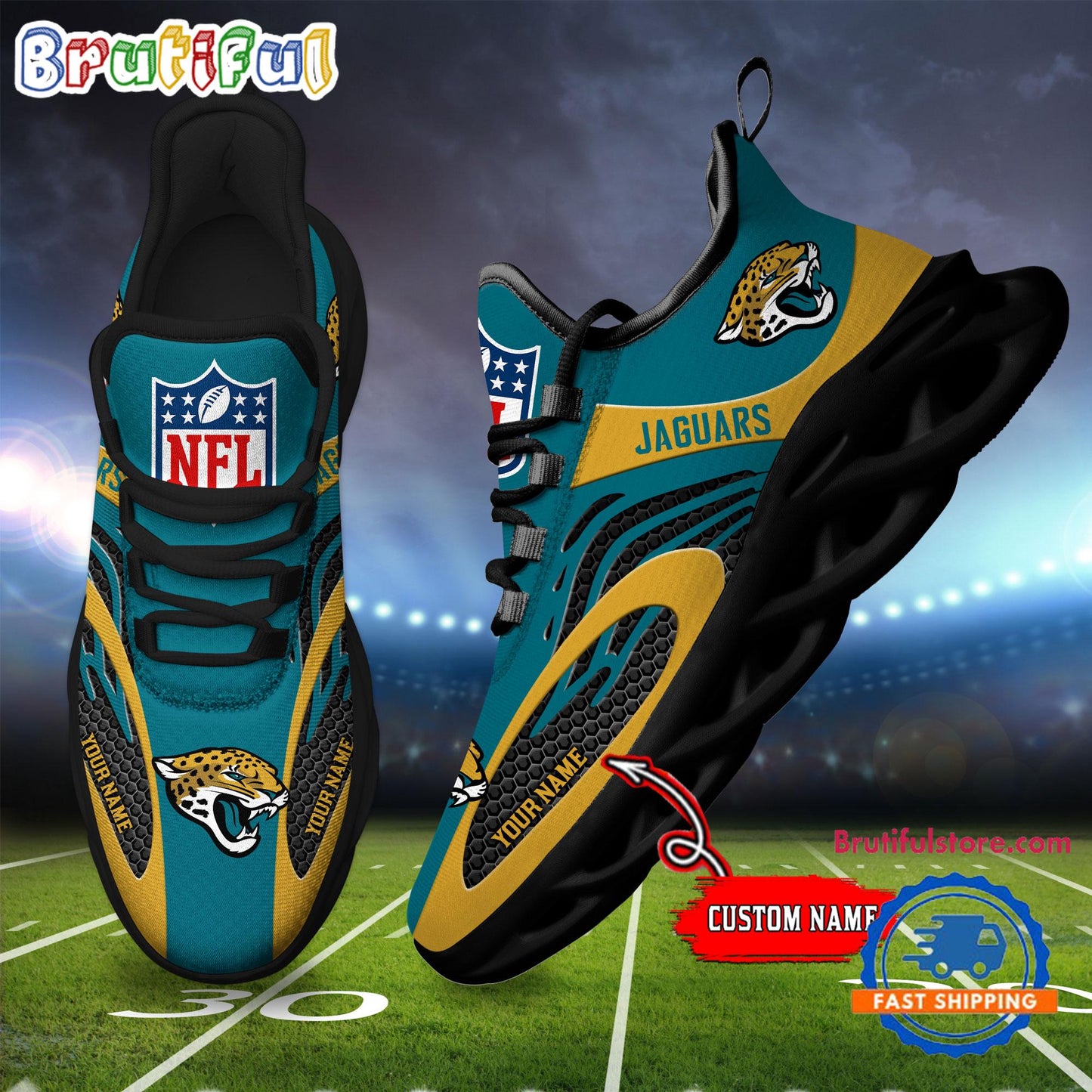 Ideafootwear Jacksonville Jaguars Max Soul Shoes Sneakers For Men And Women