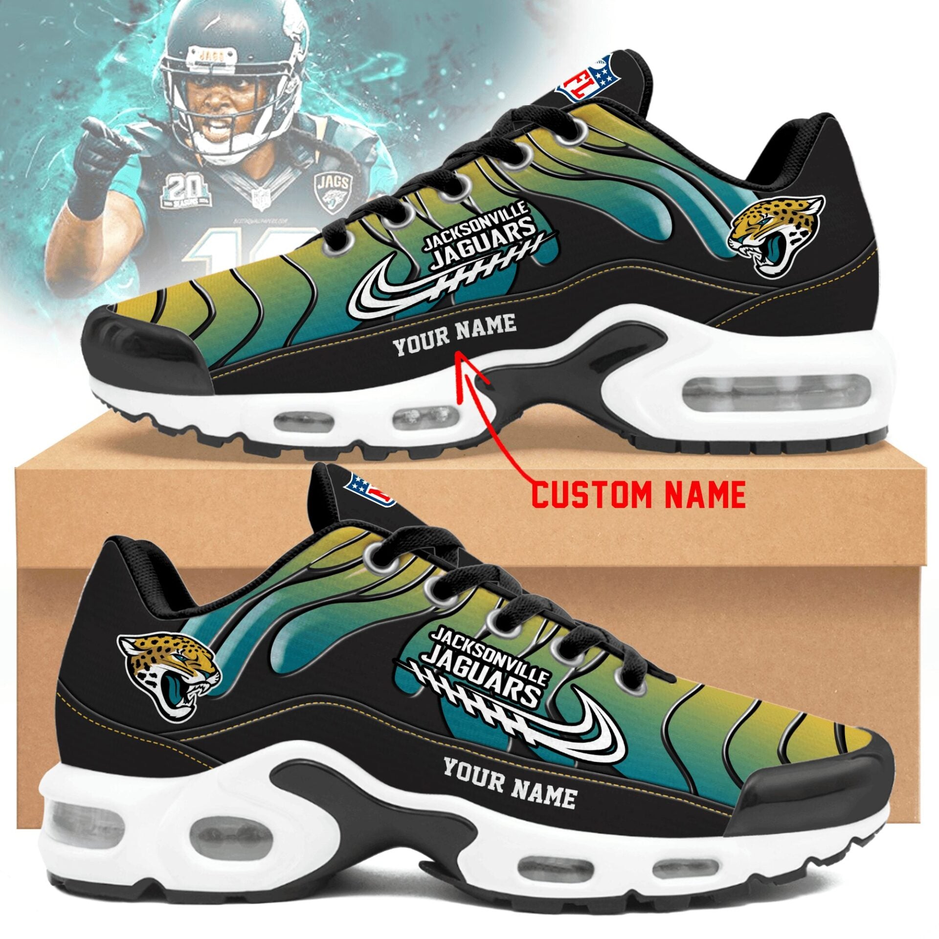 Ideafootwear Jacksonville Jaguars TN Shoes Sneakers For Men And Women