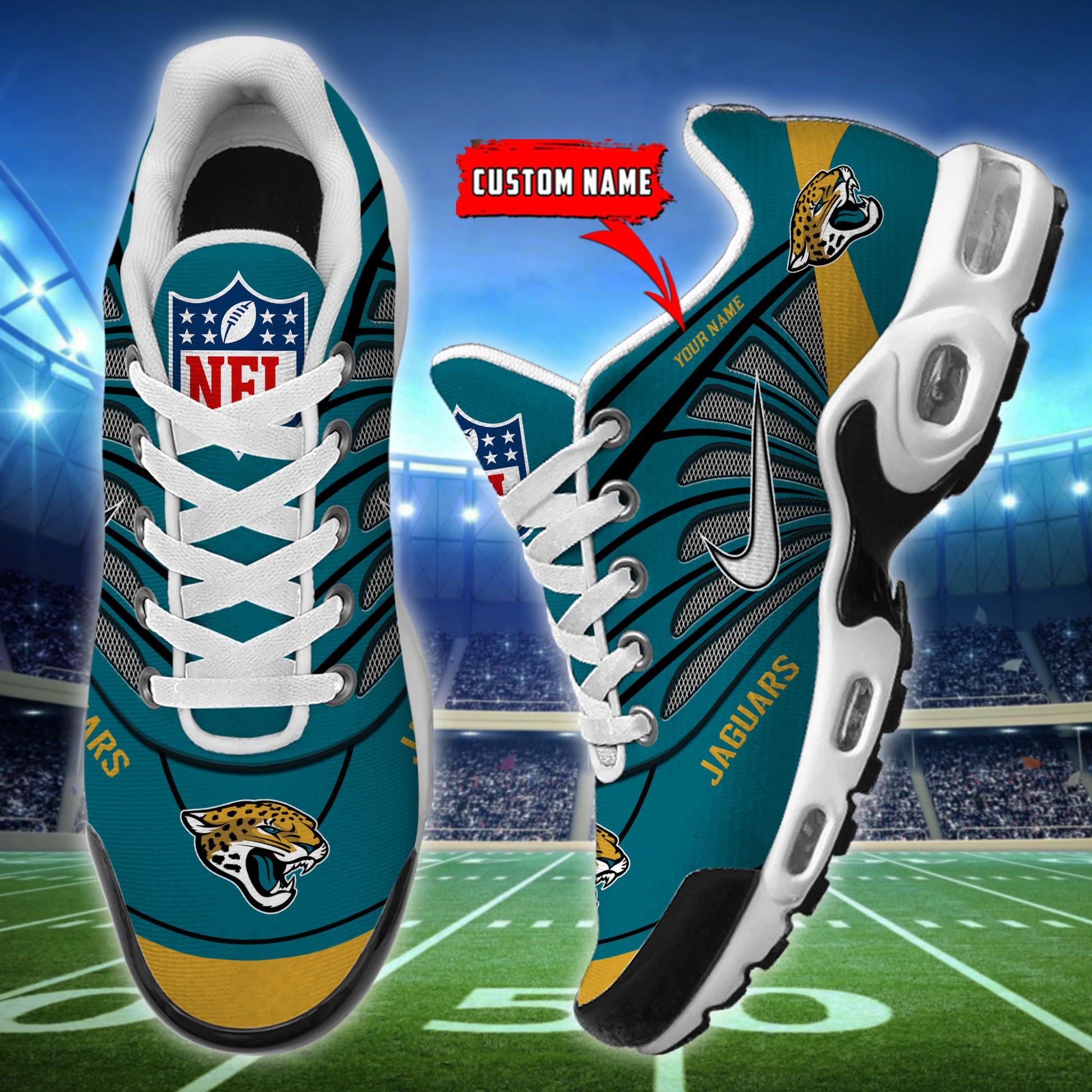 Ideafootwear Jacksonville Jaguars TN Shoes Sneakers For Men And Women