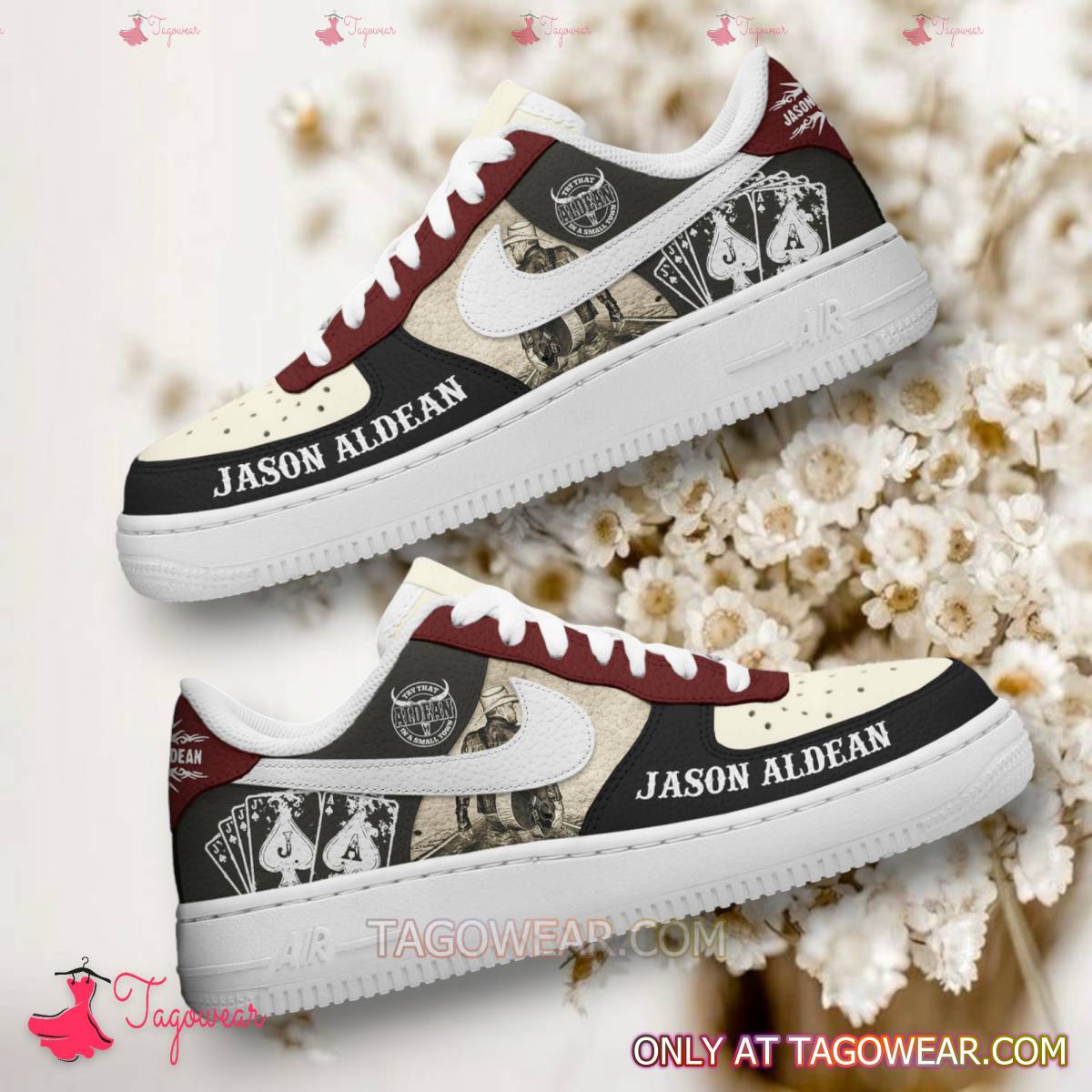 Ideafootwear Jason Aldean Spade Air Low-Top Sneakers Shoes For Men And Women 2