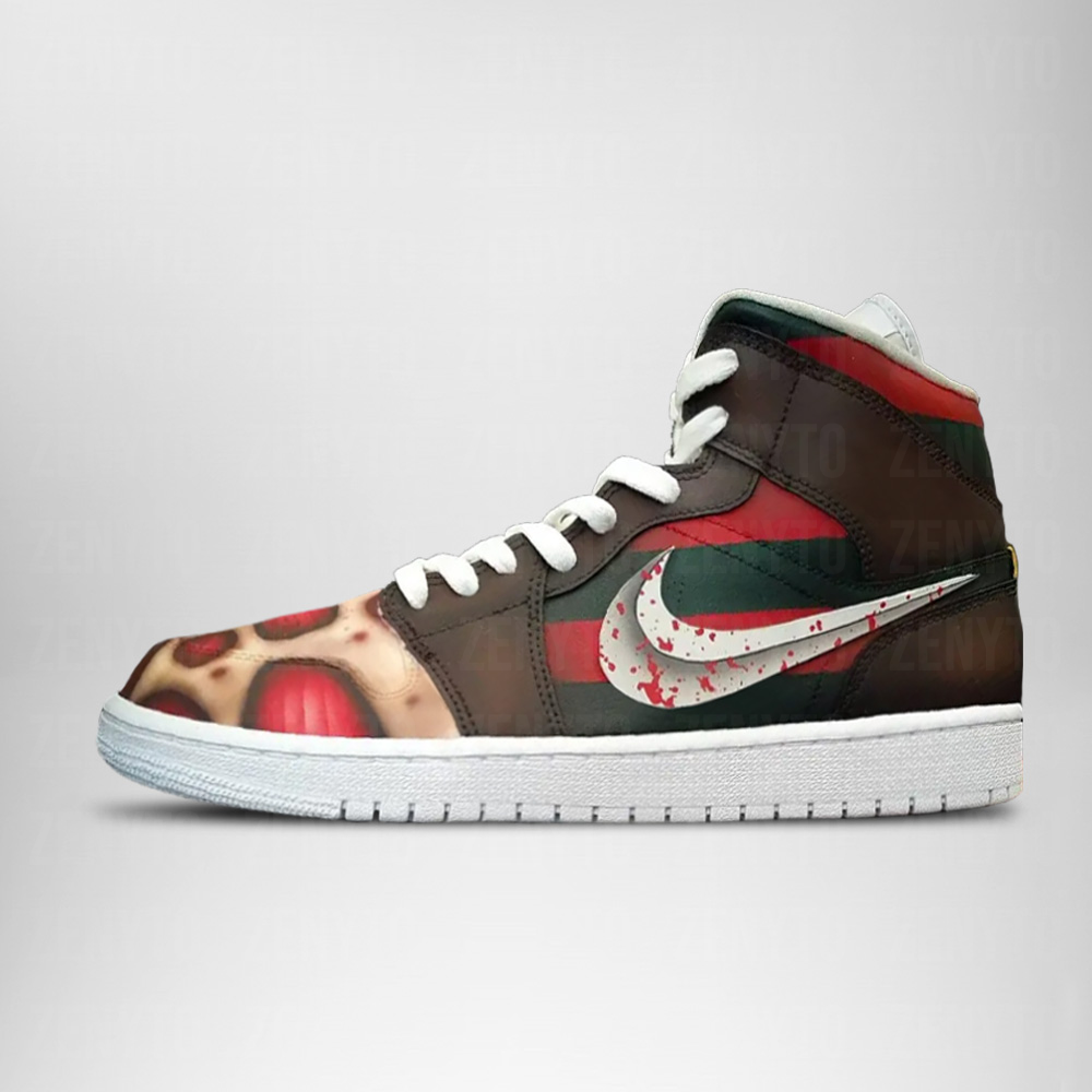 Ideafootwear Jason Voorhees Halloween AJ1 High Sneakers Shoes For Men And Women