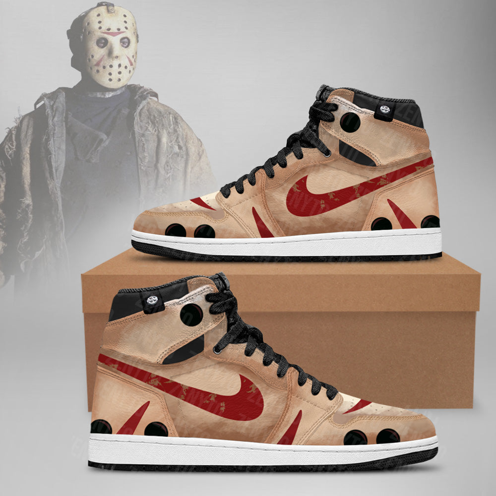 Ideafootwear Jason Voorhees Halloween AJ1 High Sneakers Shoes For Men And Women