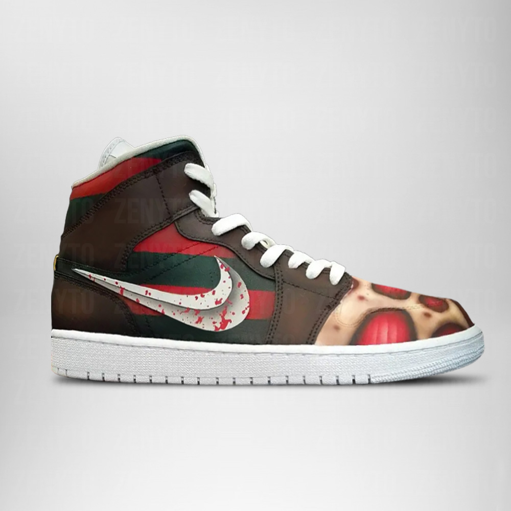 Ideafootwear Jason Voorhees Halloween AJ1 High Sneakers Shoes For Men And Women