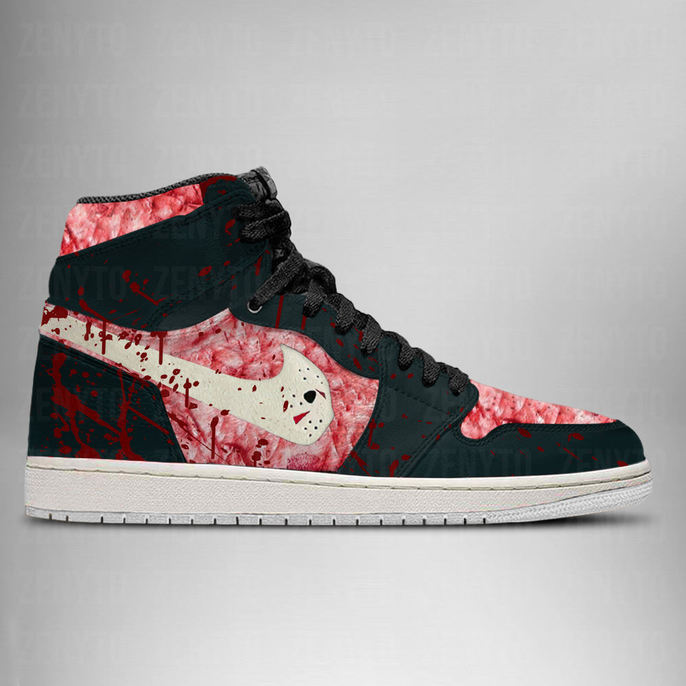 Ideafootwear Jason Voorhees Halloween AJ1 High Sneakers Shoes For Men And Women