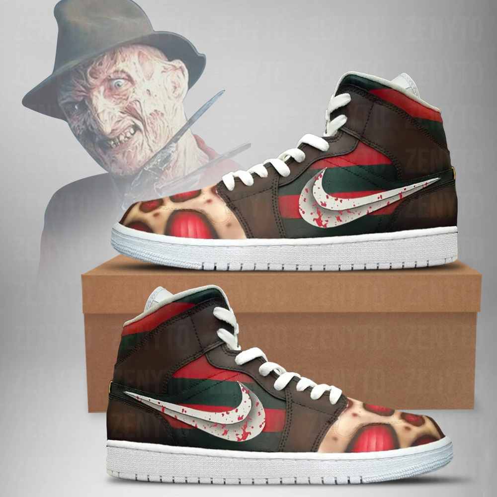 Ideafootwear Jason Voorhees Halloween AJ1 High Sneakers Shoes For Men And Women