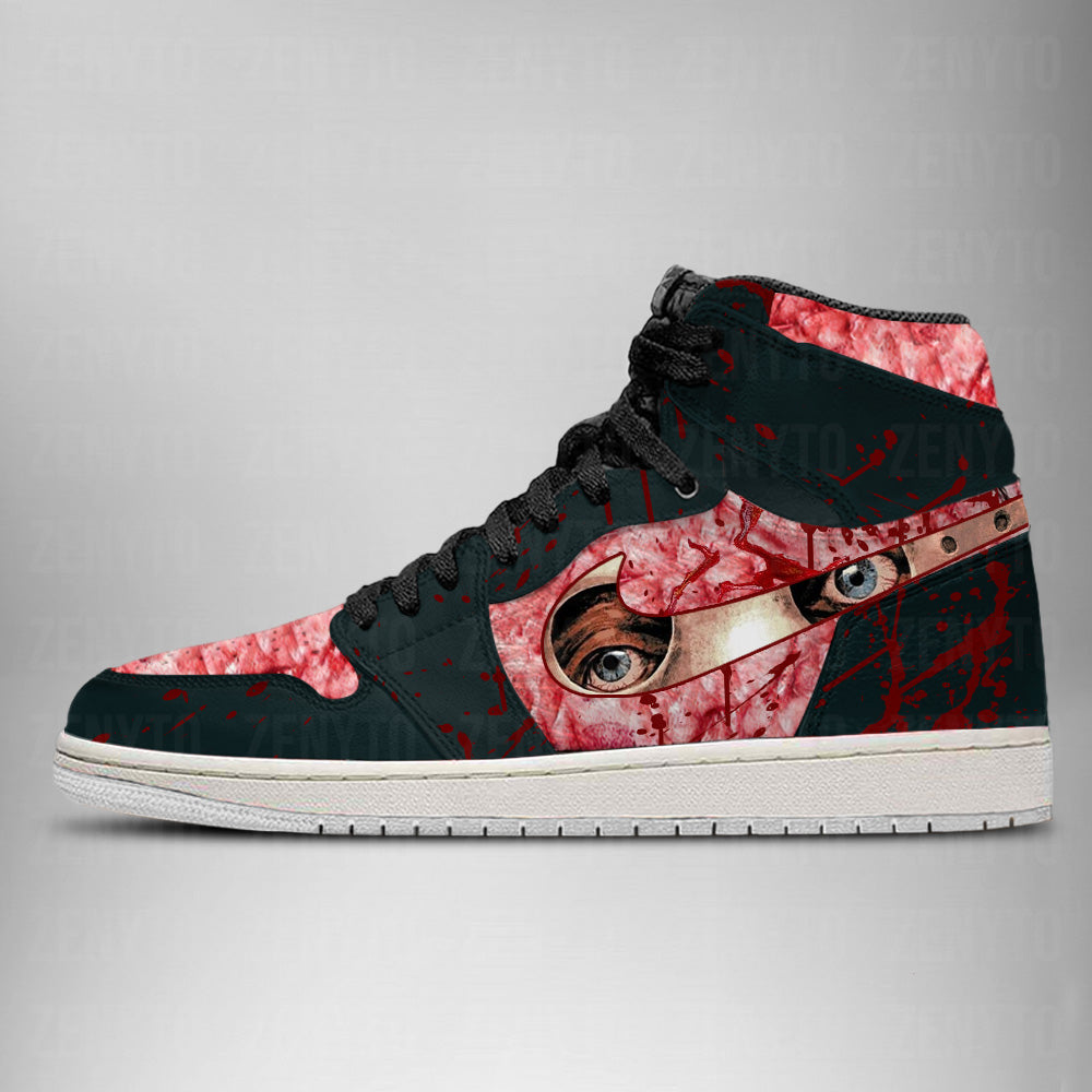 Ideafootwear Jason Voorhees Halloween V2 AJ1 High Sneakers Shoes For Men And Women