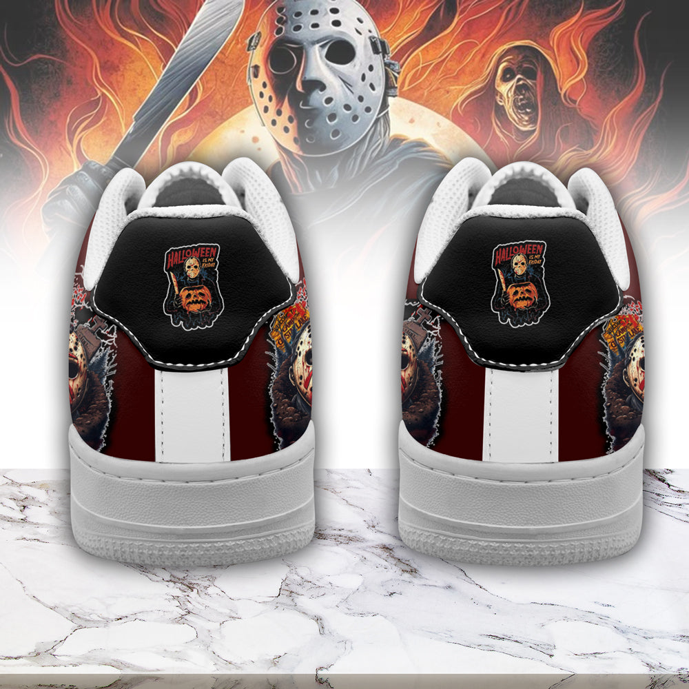 Ideafootwear Jason Voorhees x Halloween Air Low-Top Sneakers Shoes For Men And Women 3