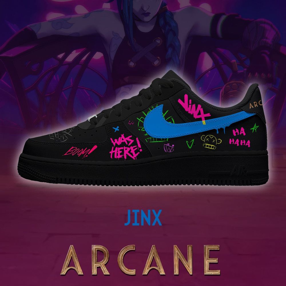 Ideafootwear Jinx Arcane Air Low-Top Sneakers Shoes For Men And Women 1