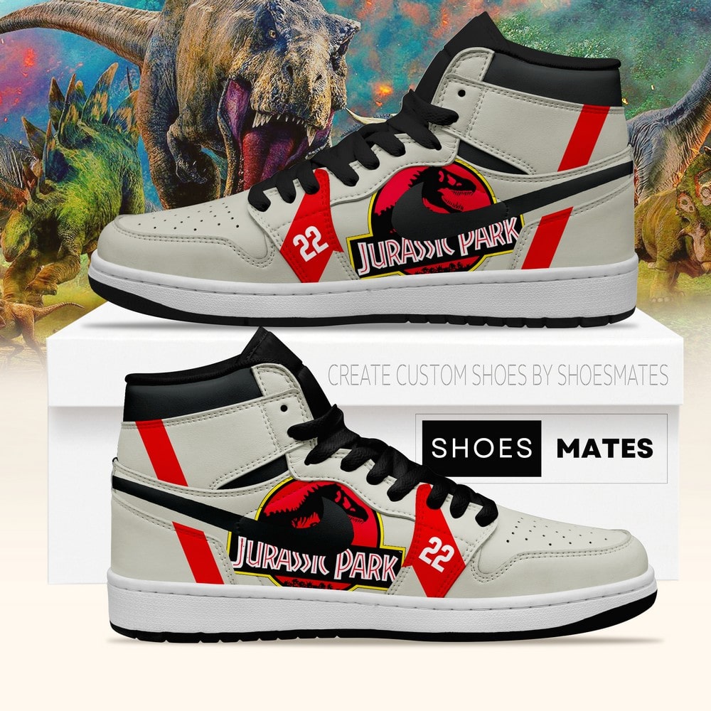 Ideafootwear Jurassic Park AJ1 High Sneakers Shoes For Men And Women