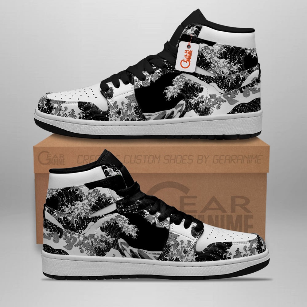 Ideafootwear Kanagawa Wave AJ1 High Sneakers Shoes For Men And Women