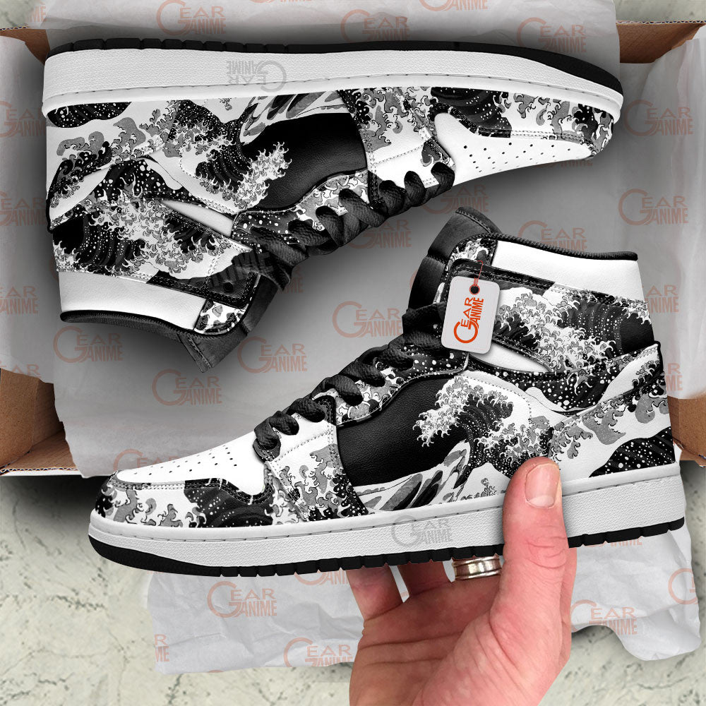 Ideafootwear Kanagawa Wave AJ1 High Sneakers Shoes For Men And Women