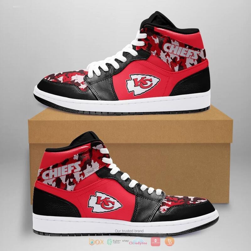 Ideafootwear Kansas City Chiefs AJ1 High Sneakers Shoes For Men And Women