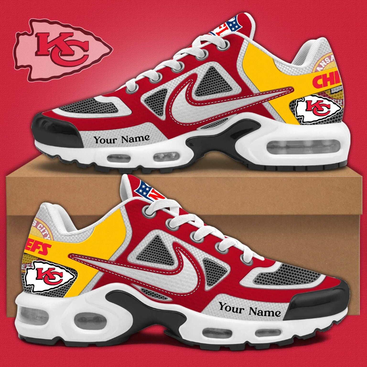 Ideafootwear Kansas City Chiefs TN Shoes Sneakers For Men And Women