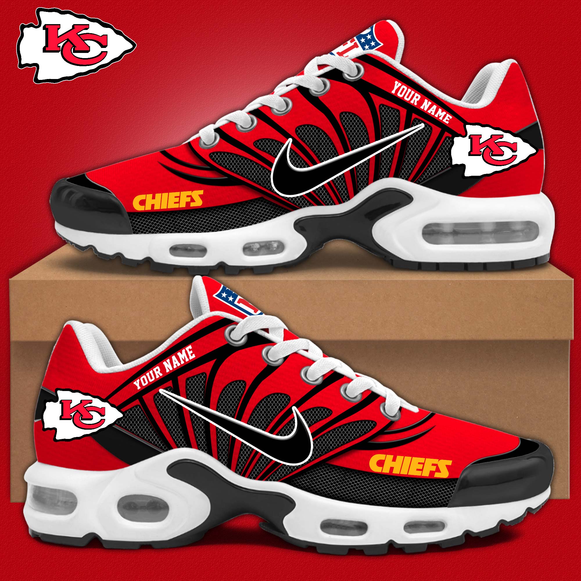 Ideafootwear Kansas City Chiefs TN Shoes Sneakers For Men And Women