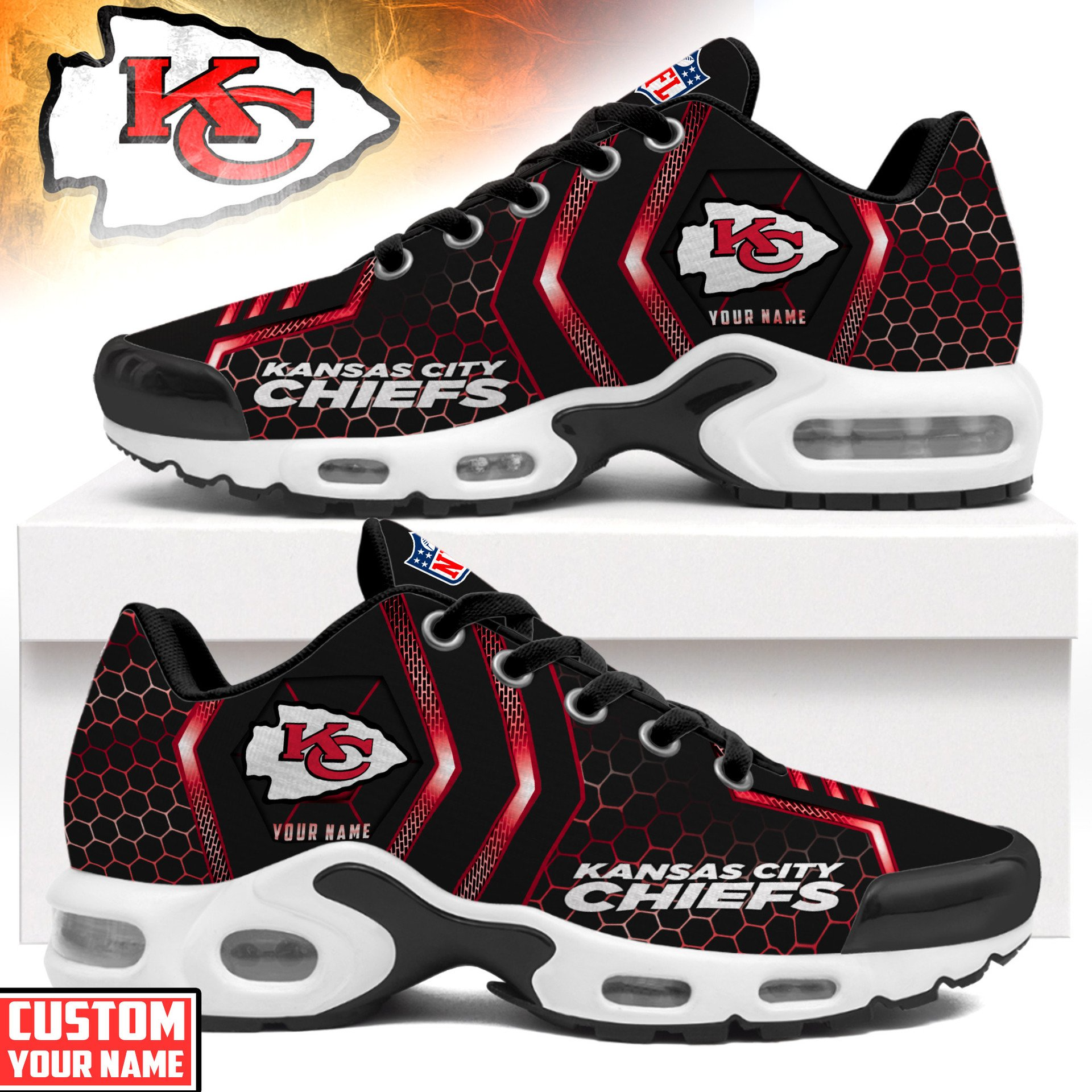 Ideafootwear Kansas City Chiefs TN Shoes Sneakers For Men And Women