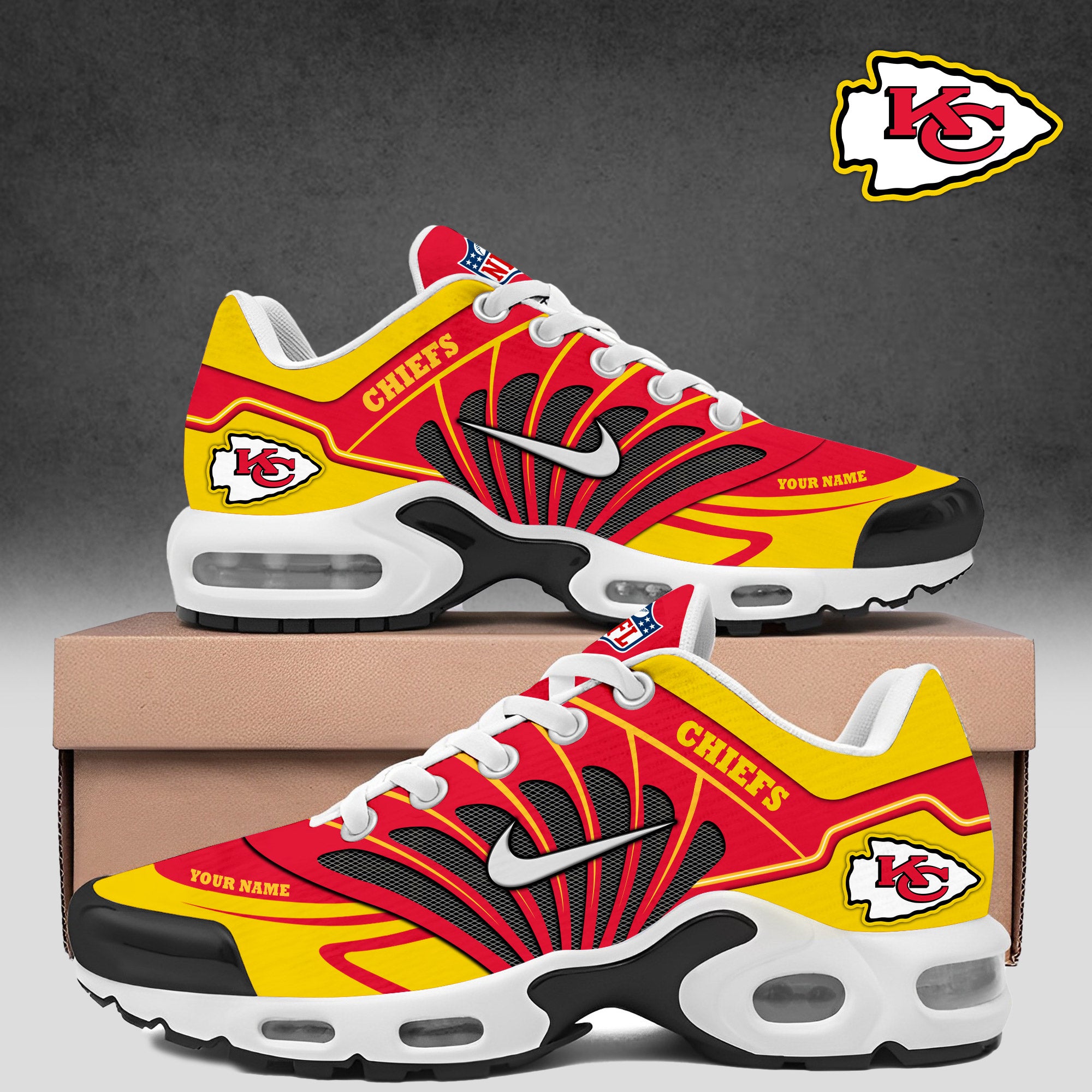 Ideafootwear Kansas City Chiefs TN Shoes Sneakers For Men And Women