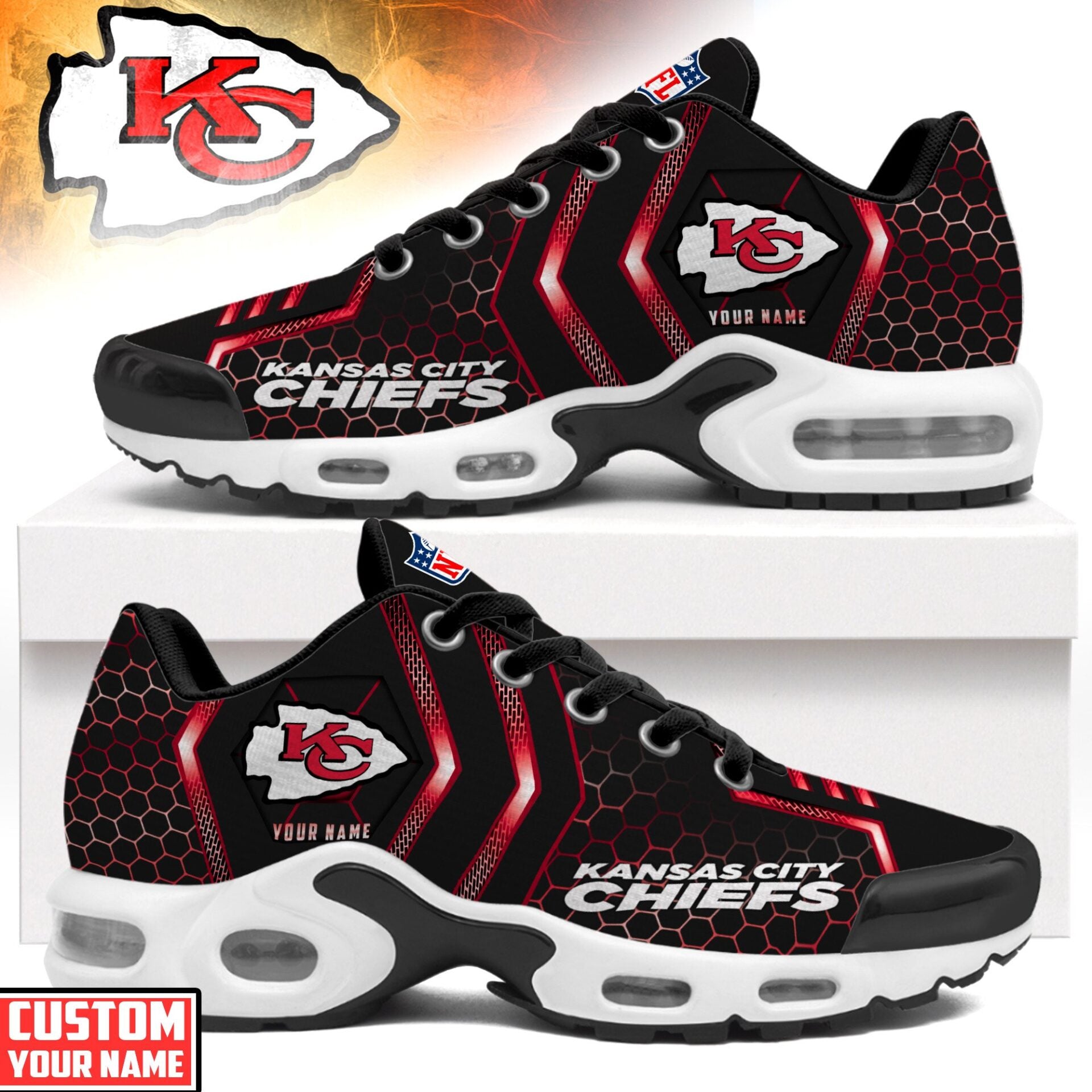 Ideafootwear Kansas City Chiefs TN Shoes Sneakers For Men And Women