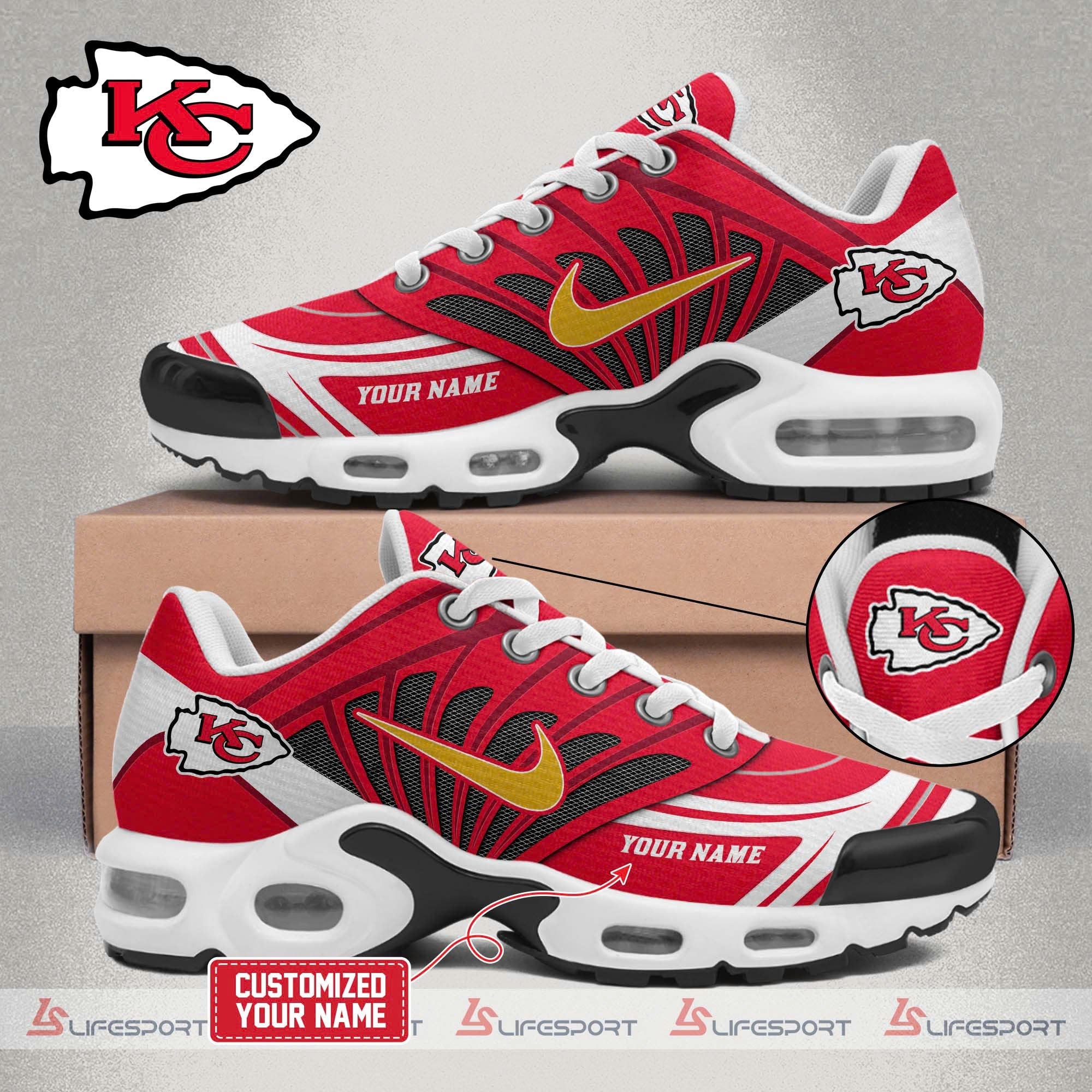 Ideafootwear Kansas City Chiefs TN Shoes Sneakers For Men And Women