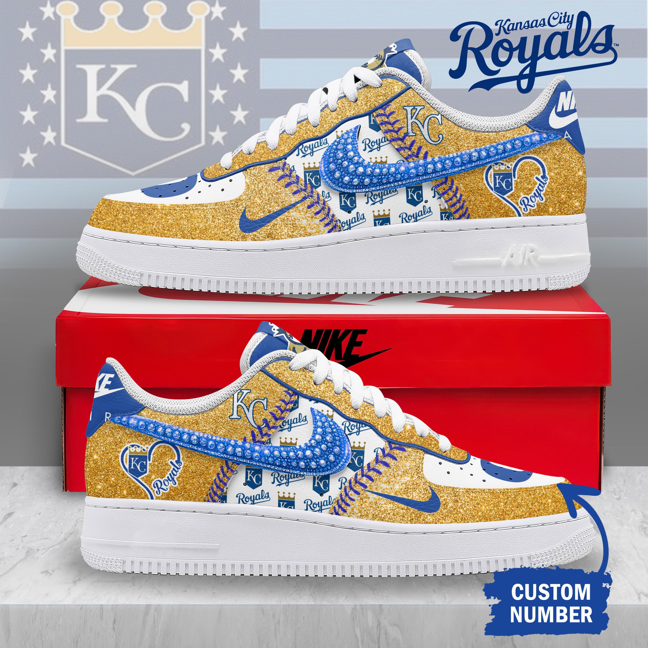 Ideafootwear Kansas City Royals Air Low-Top Sneakers Shoes For Men And Women 2