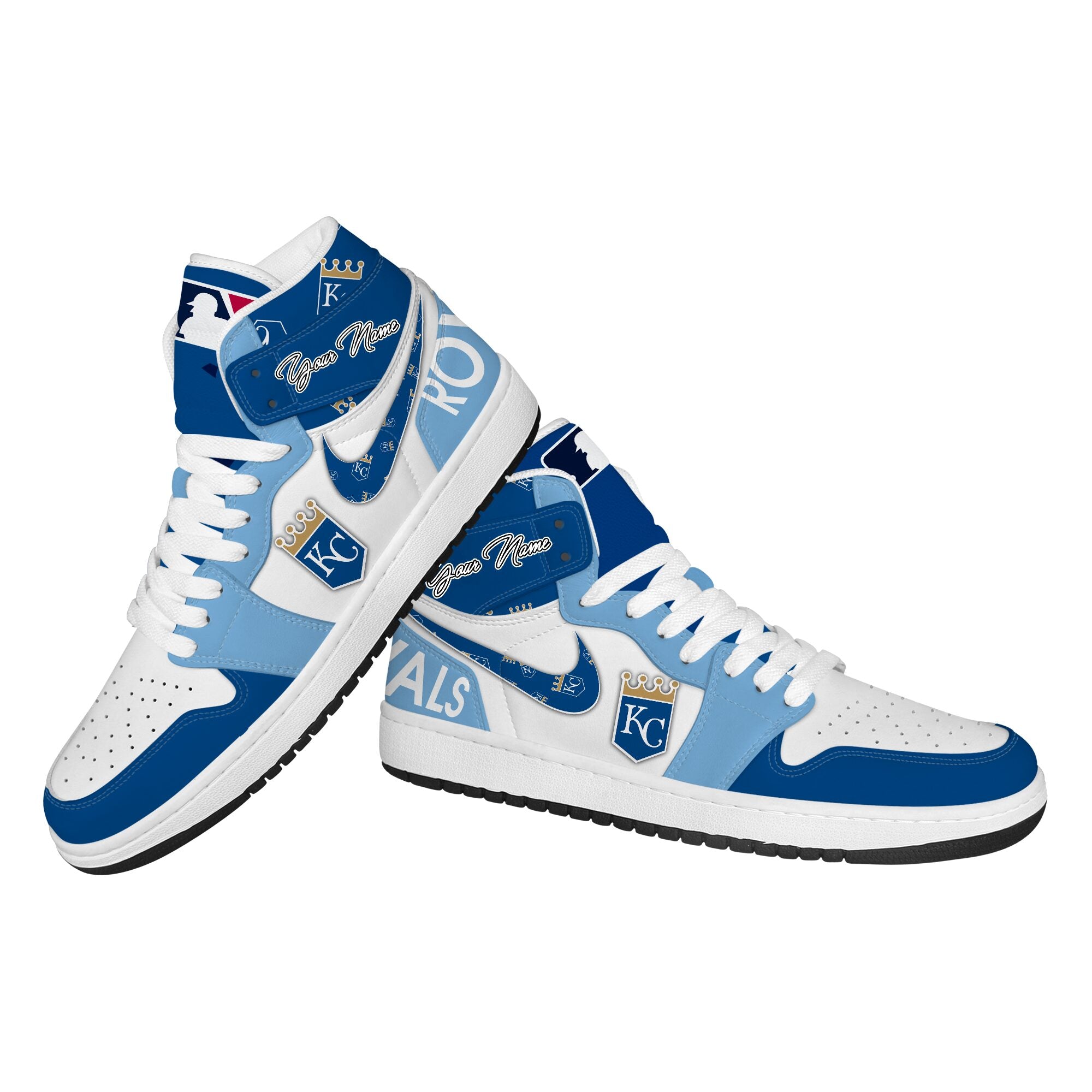 Ideafootwear Kansas City Royals AJ1 High Sneakers Shoes For Men And Women