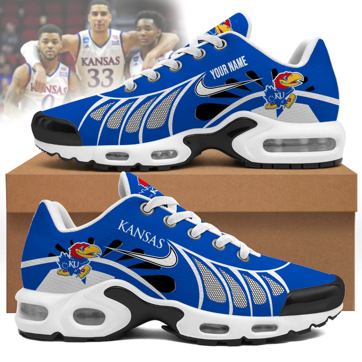 Ideafootwear Kansas Jayhawks TN Shoes Sneakers For Men And Women