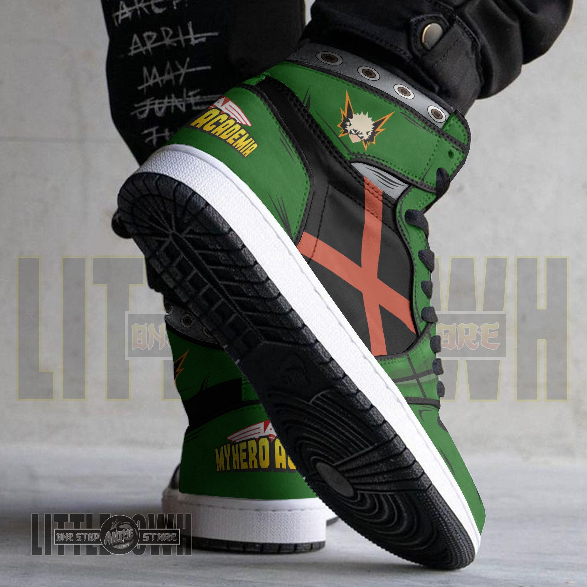 Ideafootwear Katsuki Bakugo AJ1 High Sneakers Shoes For Men And Women