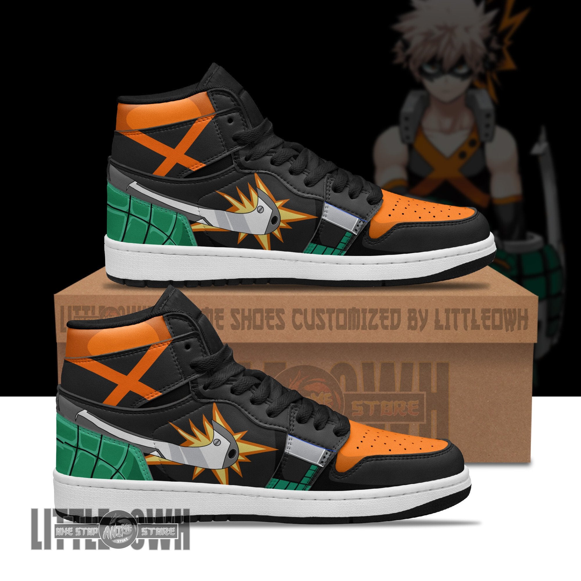 Ideafootwear Katsuki Bakugo AJ1 High Sneakers Shoes For Men And Women