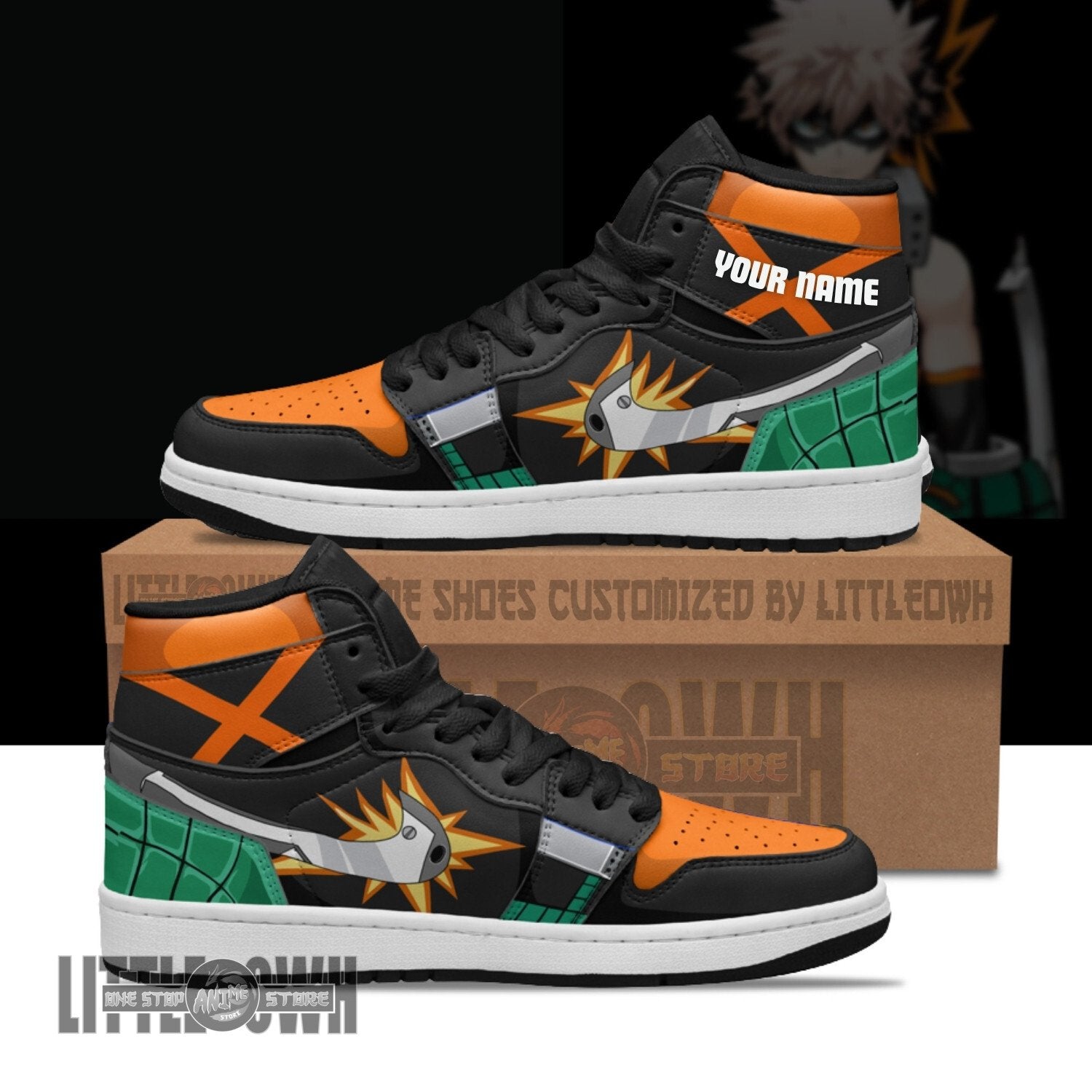 Ideafootwear Katsuki Bakugo AJ1 High Sneakers Shoes For Men And Women