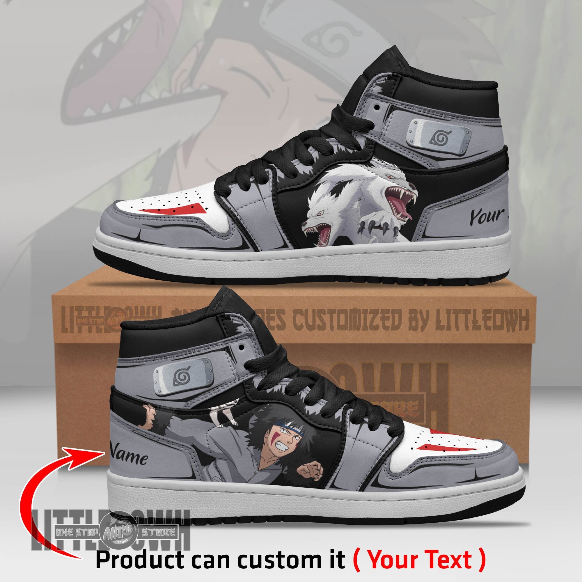 Ideafootwear Kiba Inuzuka AJ1 High Sneakers Shoes For Men And Women