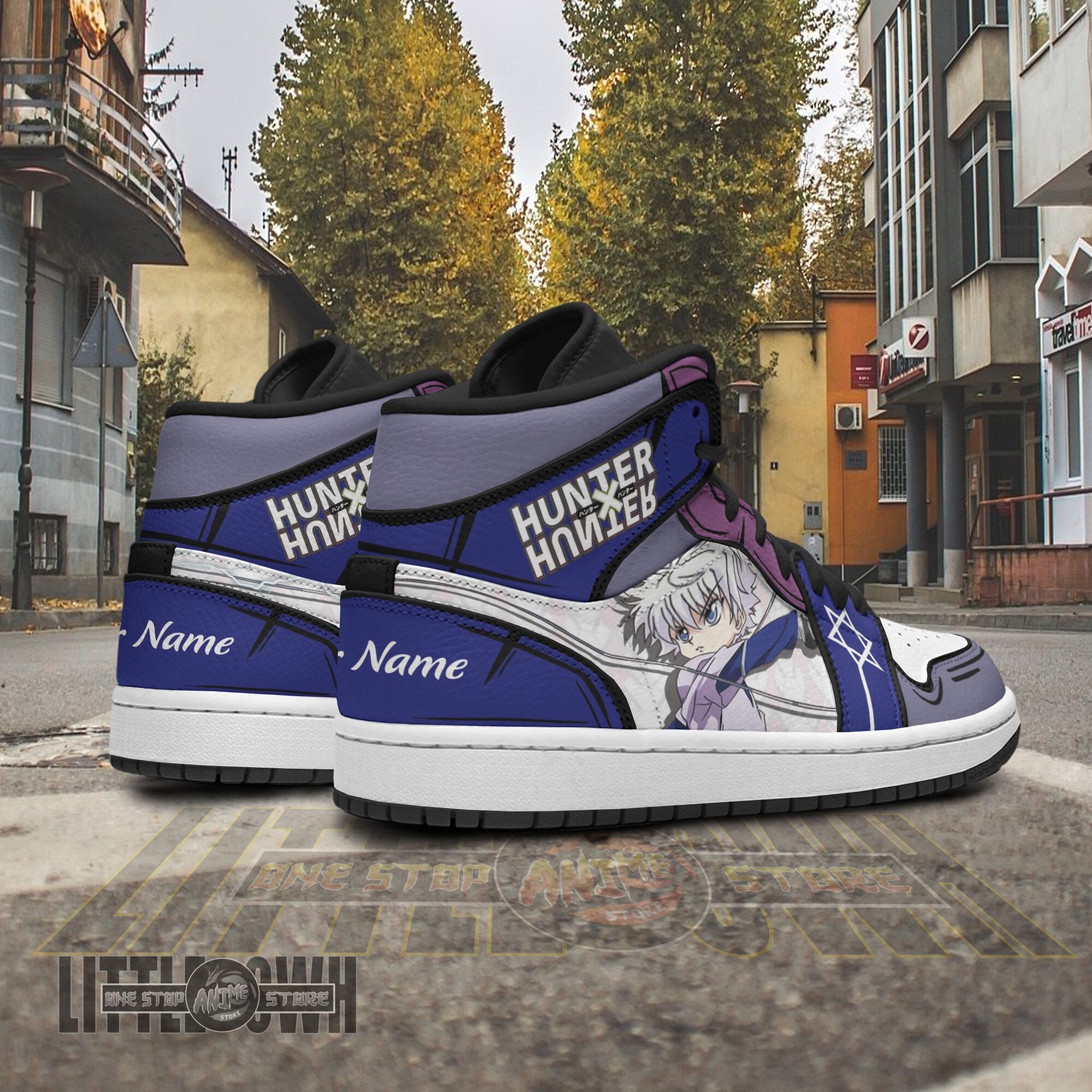 Ideafootwear Killua Zoldyck AJ1 High Sneakers Shoes For Men And Women