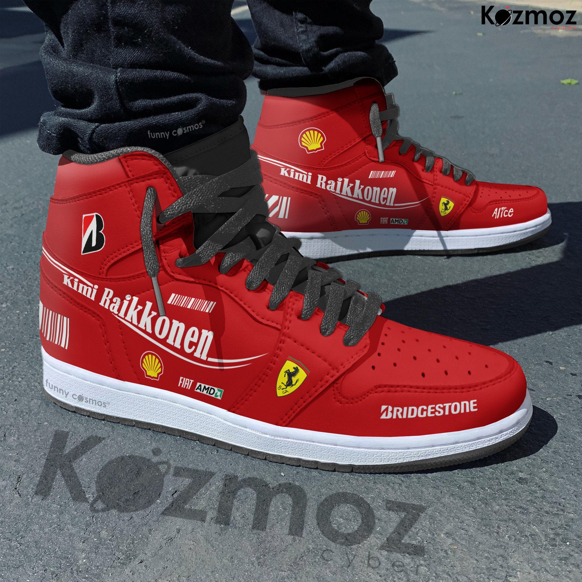 Ideafootwear Kimi Raikkonen AJ1 High Sneakers Shoes For Men And Women