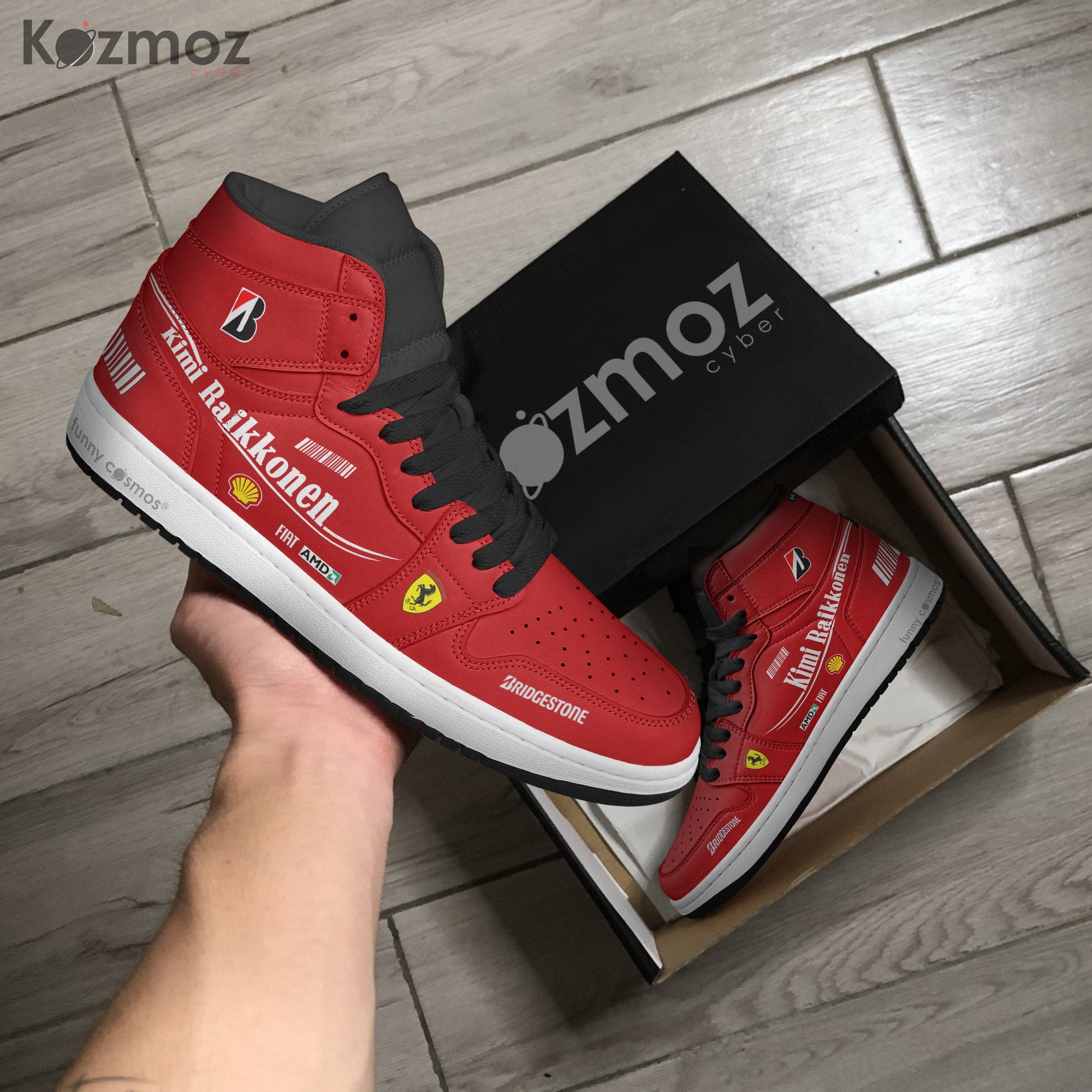 Ideafootwear Kimi Raikkonen AJ1 High Sneakers Shoes For Men And Women