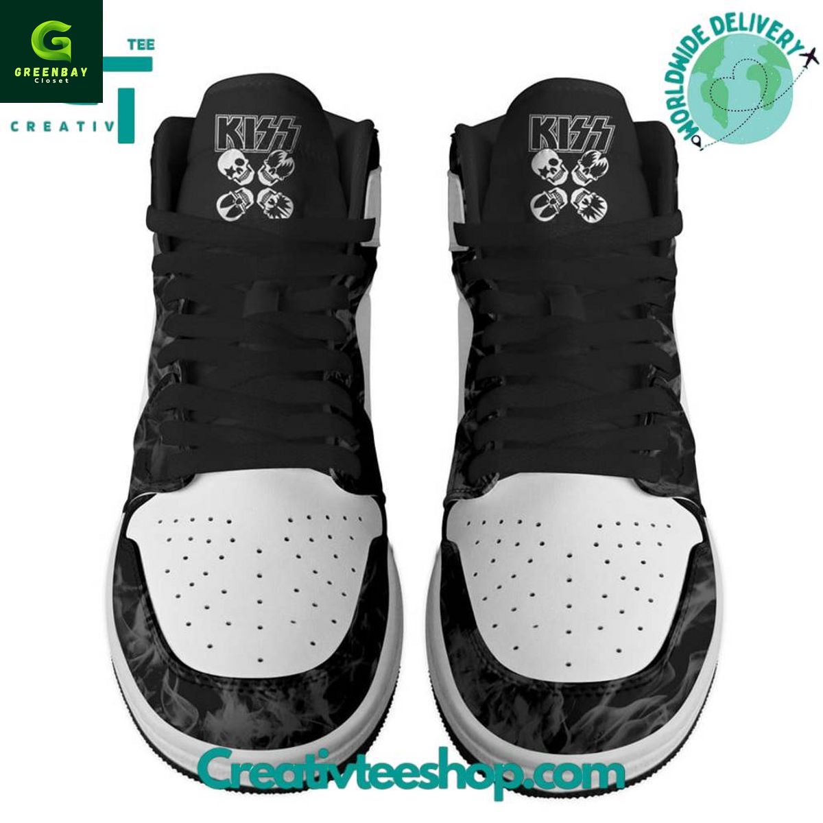 Ideafootwear Kiss Band AJ1 High Sneakers Shoes For Men And Women