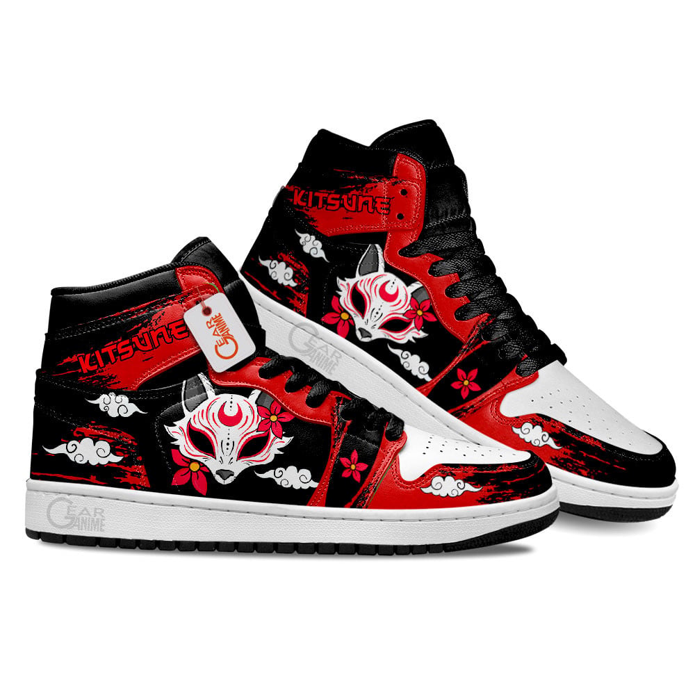 Ideafootwear Kitsune Fox Mask AJ1 High Sneakers Shoes For Men And Women