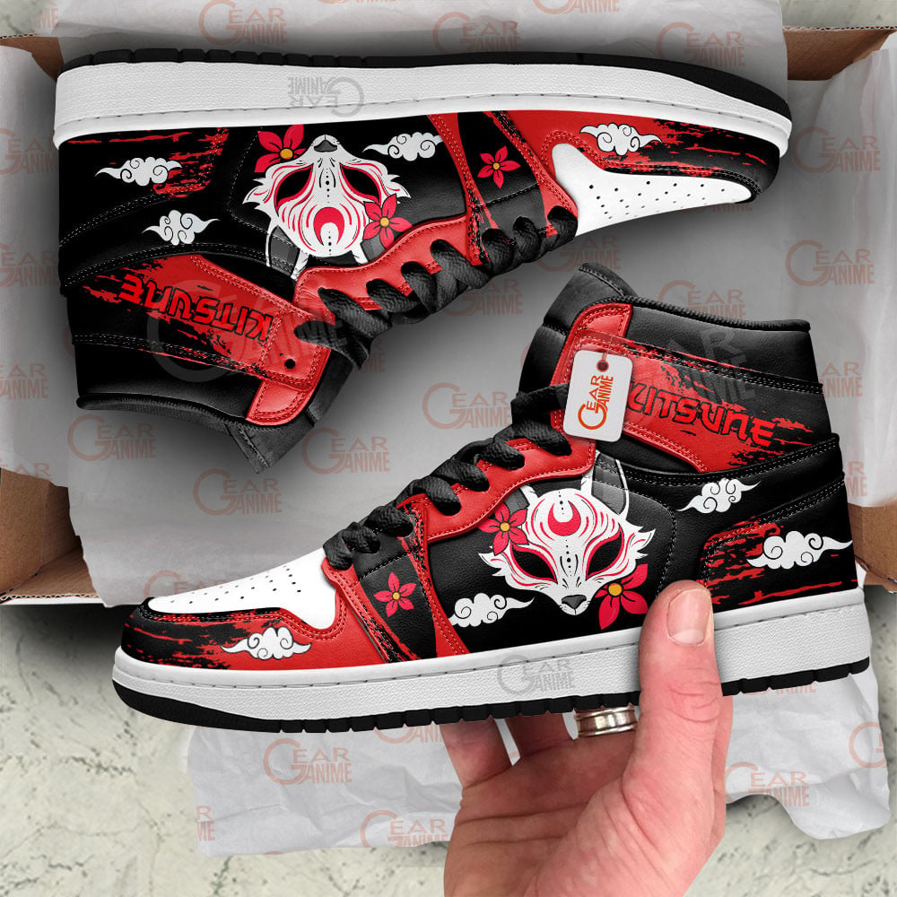 Ideafootwear Kitsune Fox Mask AJ1 High Sneakers Shoes For Men And Women
