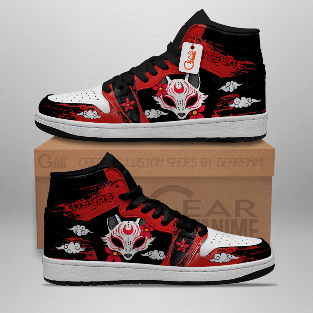 Ideafootwear Kitsune Fox Mask AJ1 High Sneakers Shoes For Men And Women
