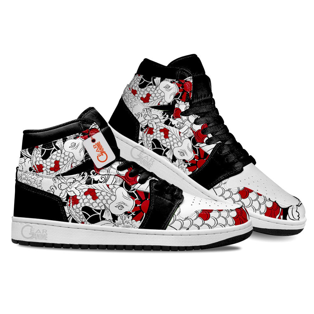 Ideafootwear Koi Fish Tattoo AJ1 High Sneakers Shoes For Men And Women