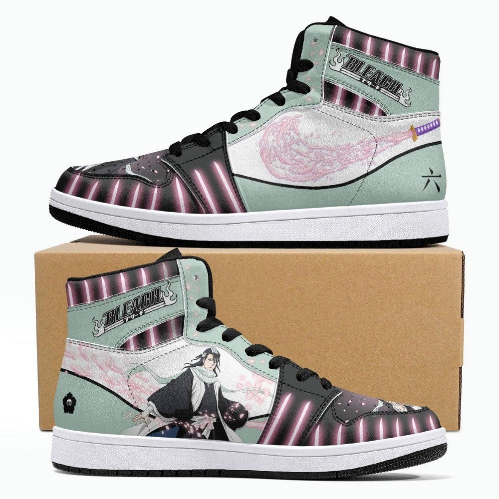 Ideafootwear Kuchiki Byakuya Bankai Bur?chi AJ1 High Sneakers Shoes For Men And Women
