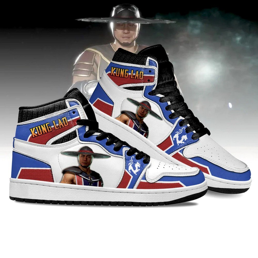 Ideafootwear Kung Lao Mortal Kombat AJ1 High Sneakers Shoes For Men And Women