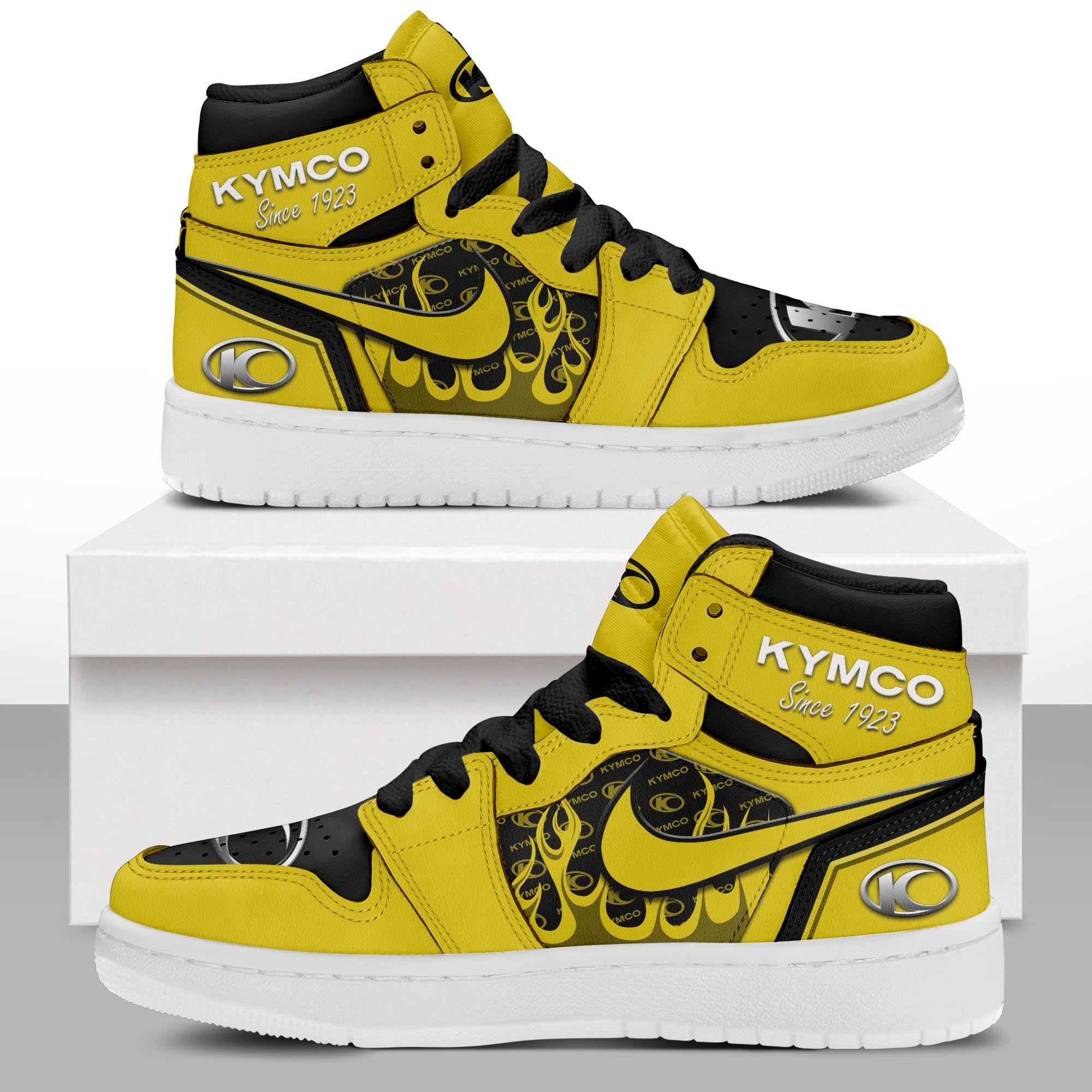 Ideafootwear Kymco AJ1 High Sneakers Shoes For Men And Women