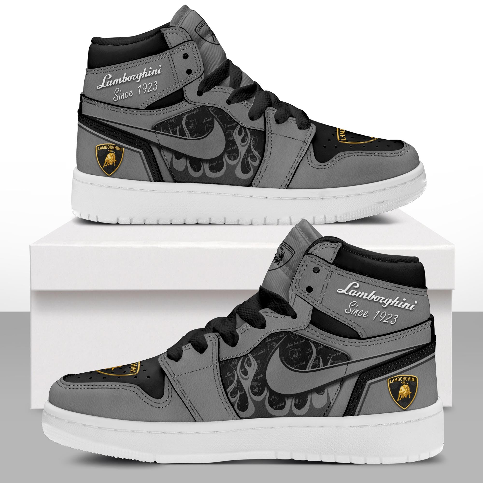 Ideafootwear Lamborghini AJ1 High Sneakers Shoes For Men And Women